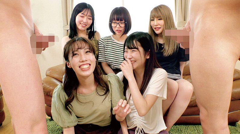 【フェラ抜き×女子大生】仲良しJDがみんなでおチンポ即ヌキ対決ｗパイズリベロキスで勃起させて騎乗位でハメちゃう！
